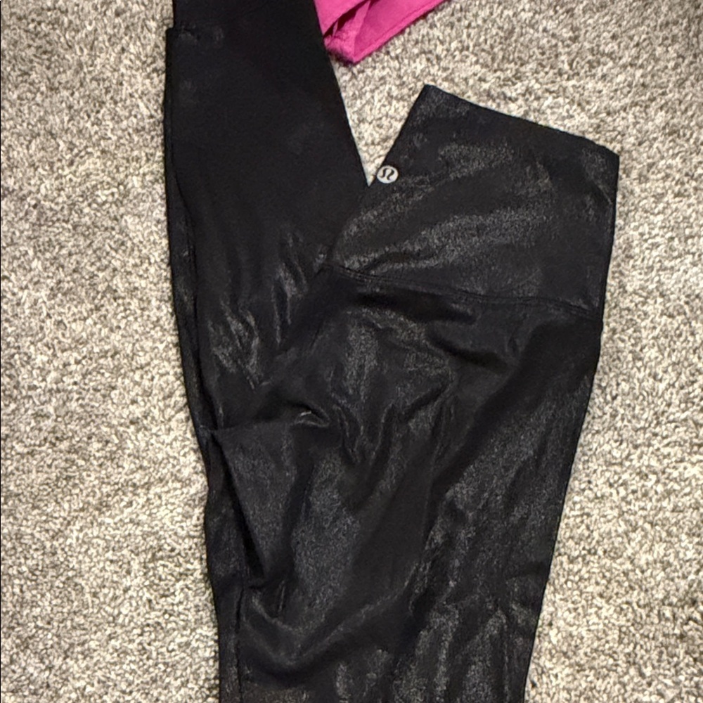 Black Shiny Leggings Lululemon’s
